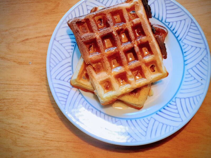 Banana Waffles with Over Ripe Banana