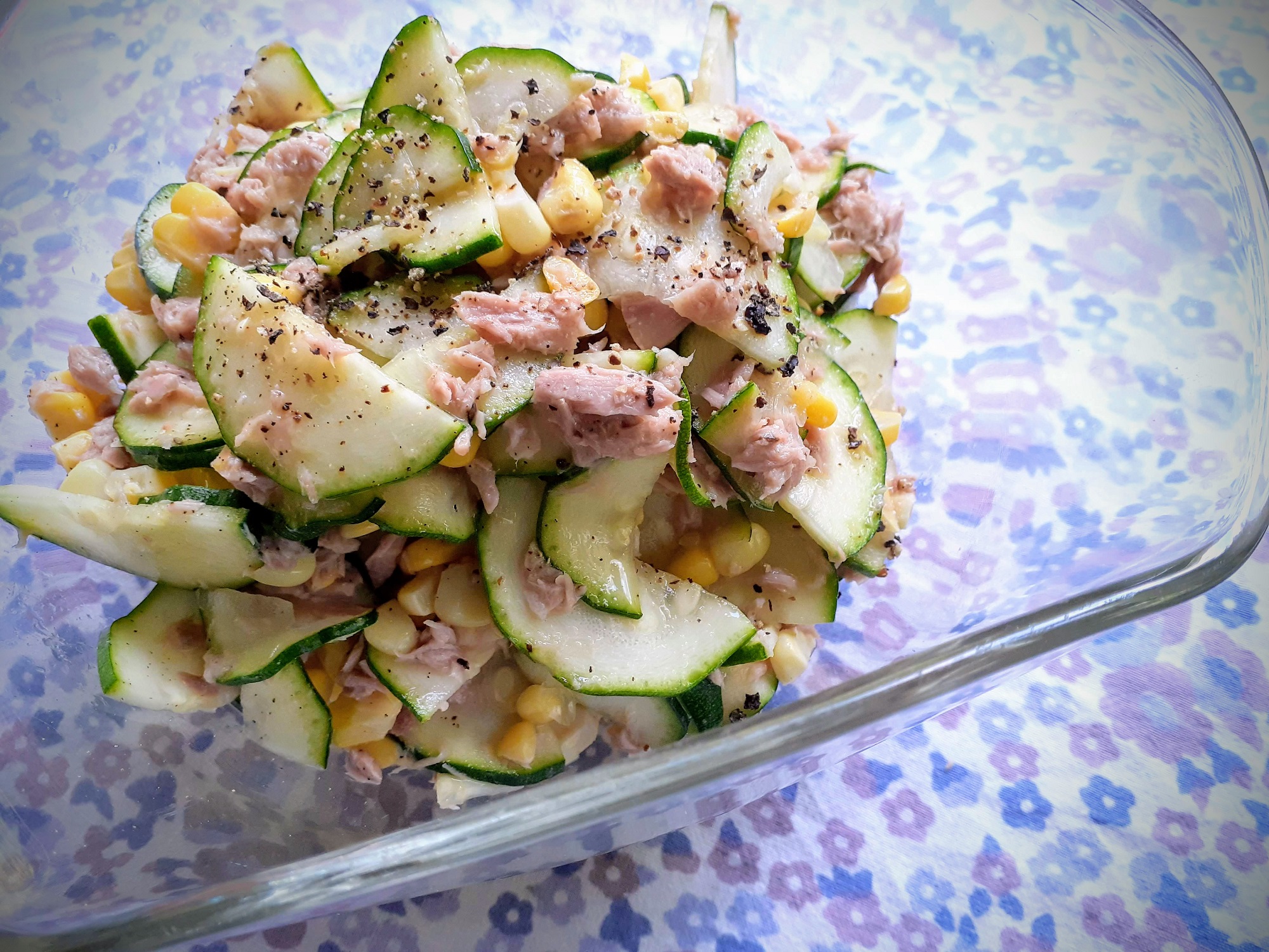 Courgette and Corn Salad with Tuna